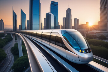 monorail in the city Generative AI