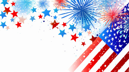 American flag and fireworks patriotic background illustration