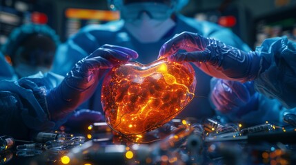 3D rendering image showcasing the surgical procedure of liver transplantation, including donor selection, organ retrieval, and transplantation surgery