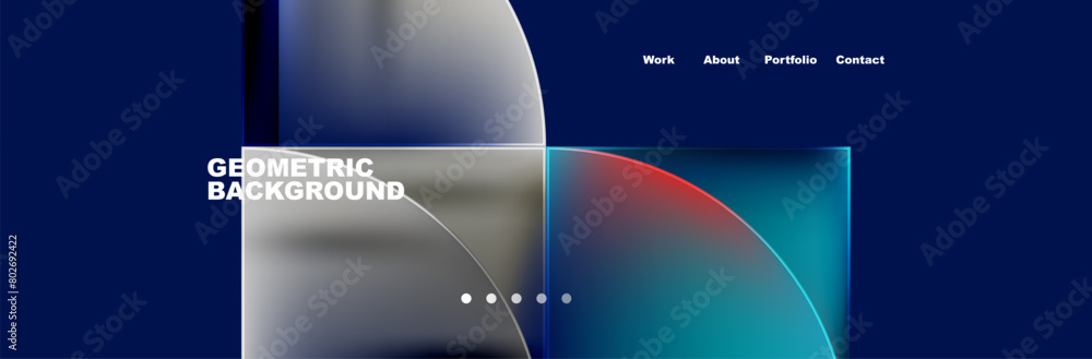 Poster a geometric background featuring circles and squares in electric blue on a skyblue backdrop creates 