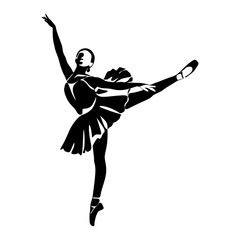 Continuous Line Art Drawing. Ballet Dancer ballerina. Vector Illustration silhouette of a dancer