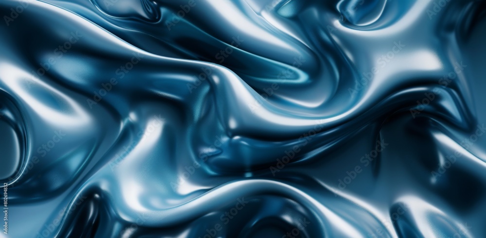 Poster 3d render of abstract blue background with waves