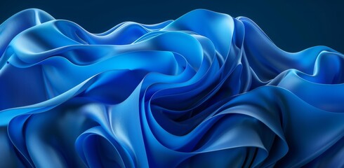 Obraz premium 3d render of abstract blue background with waves