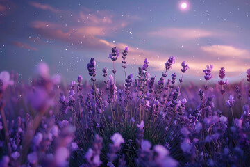 A field of lavender swaying gently
