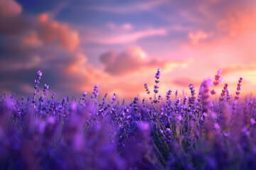 A field of lavender swaying gently