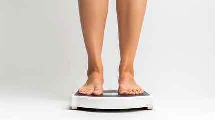 feet on scales, weighing, measuring weight, obesity, Generative Ai.