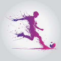 football soccer splash silhouette gradient color vector illustration