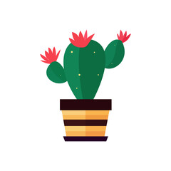 cactus in pot icon on white background.