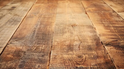 High detail of a rustic wooden table surface, showcasing natural wood grain and textures.