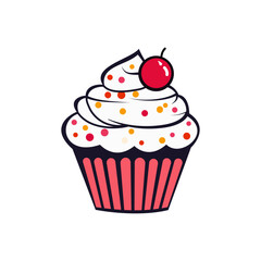 Cupcake icon on white background.