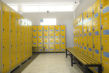 A safety locker within a clean room offers secure storage for valuable items. The clean room environment ensures minimal contamination, maintaining the integrity of stored goods.