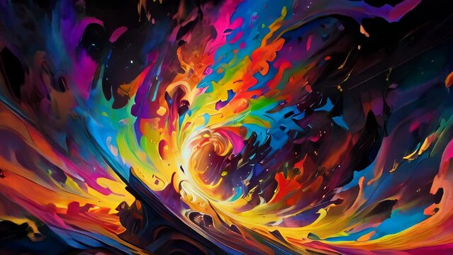 A colorful Abstract background with chaotic shapes, psychedelic art.