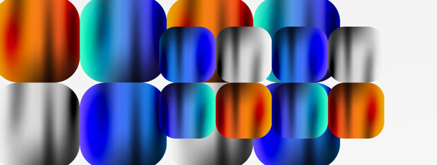 A row of vibrant pills, in shades of magenta, electric blue, and violet, stacked creatively on a white background, resembling an artistic display of colors