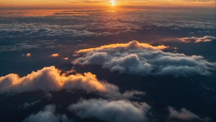 sunset over the clouds