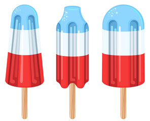 Gummy Rocket Popsicles Set - Summer Delight Vector Illustration 