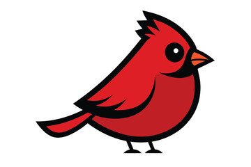 Solid color Cute a cardinal bird vector design