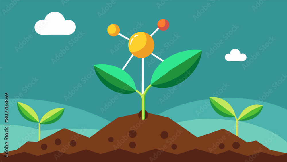 Poster a seed being planted in fertile soil with a ketamine molecule representing the necessary ingredient 