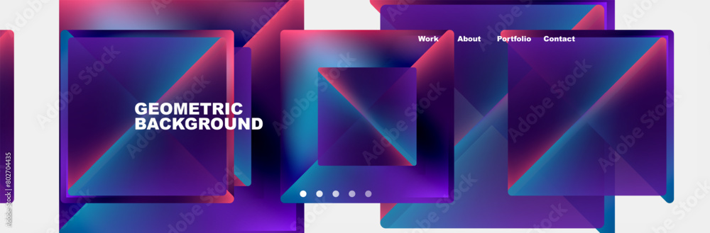 Aufkleber a graphic design with rectangles in magenta and electric blue on a white background. ideal for offic