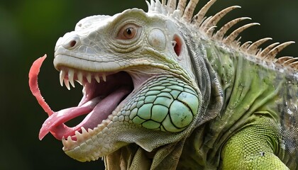 An Iguana Tongue Ready To Strike