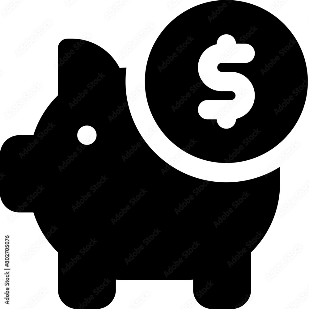 Poster piggy bank icon