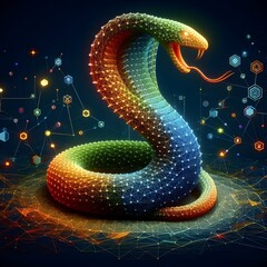 Colorful polygonic illustration of cobra snack