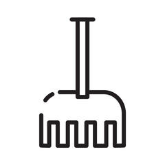 Garden Rake Tool Line Icon