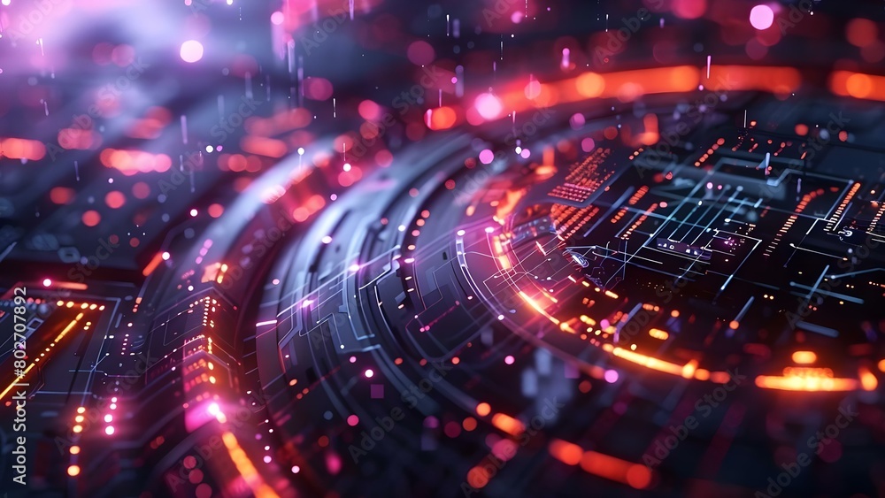 Poster futuristic tech-themed background with cyberpunk style and light effects. concept futuristic technol