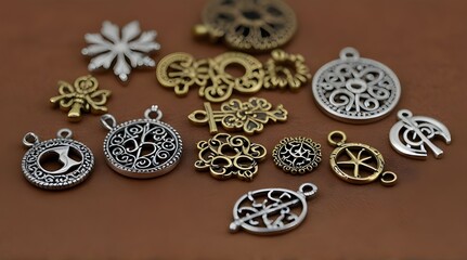 Pieces Mixed Charms Pendants DIY for Jewelry Making and Crafting, Bronze & Silver.generative.ai