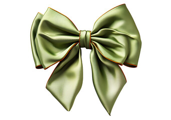 Fashionable hair bow light green color pattern design in beautiful color made out of satin fabric Isolated on cut out PNG or transparent background. Great hair accessory for girls and women.