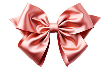 Fashionable hair bow light pink or cream color pattern design in beautiful color made out of satin fabric Isolated on cut out PNG or transparent background. Great hair accessory for girls and women.