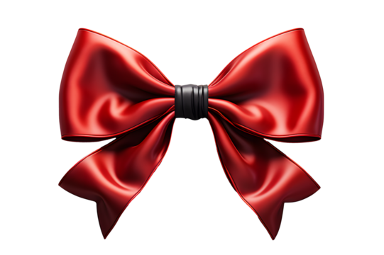 Fashionable hair bow dark red color pattern design in beautiful color made out of satin fabric Isolated on cut out PNG or transparent background. Great hair accessory for girls and women.