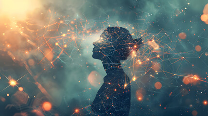 activity as people and AI algorithms exchange ideas and innovations, fueling the evolution of the interconnected web of minds.