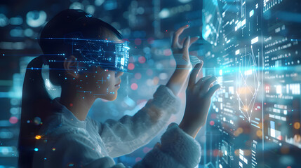 virtual reality landscape, witness the convergence of people and artificial intelligence, shaping a new frontier of innovation.yberspace, where web of human connections  network of ai.