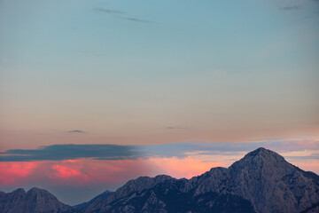 Beautiful colorful landscape. View of the mountain and cliffs in Geyikbayiri, Turkey, which is a famous place for rock climbing.