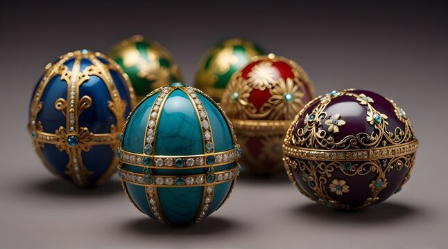 Faberge eggs. Decorative ceramic easter egg for jewellery.generative.ai