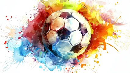 Colorful soccer ball design for prints clothing and logos with splashes . Concept Sports Apparel, Graphic Design, Soccer Ball, Colorful Prints, Logo Design