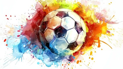 Colorful soccer ball design for prints clothing and logos with splashes . Concept Sports Apparel, Graphic Design, Soccer Ball, Colorful Prints, Logo Design
