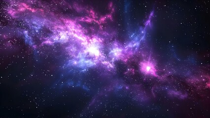 Obraz premium Vibrant cosmic universe art with stars and nebula for digital design. Concept Cosmic Art, Stars, Nebula, Digital Design, Vibrant Colors