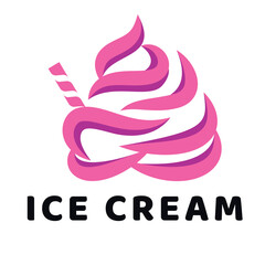 Simple Ice Cream Logo Design Template.