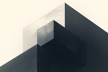 monochrome cube abstract building background.