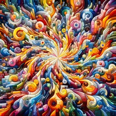 Jubilant Jigsaw abstract colorful shapes fitting together like puzzle background