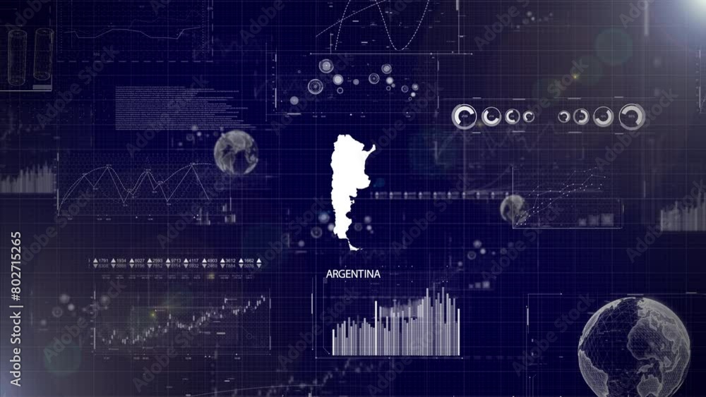 Poster argentina country corporate background with abstract elements of data analysis charts i showcasing d