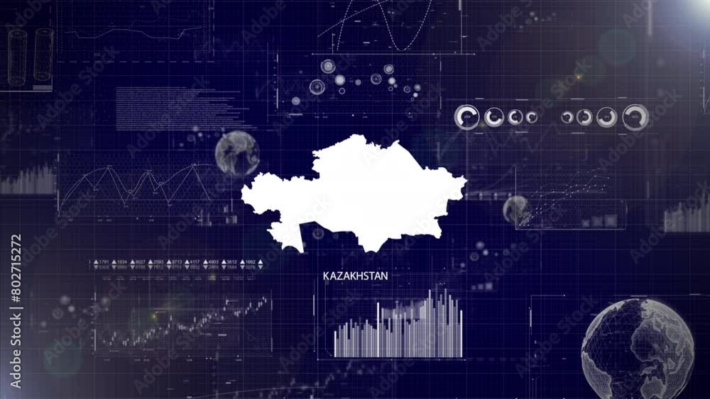 Aufkleber kazakhstan country corporate background with abstract elements of data analysis charts i showcasing 