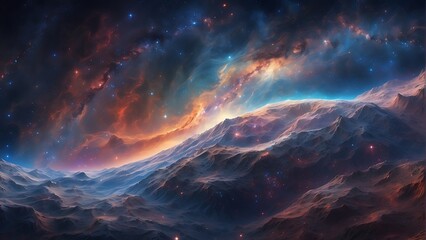 Fototapeta premium background with stars Cosmic Odyssey Exploring the Depths of the Universe 