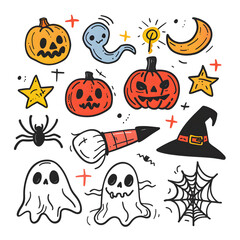 halloween icons set