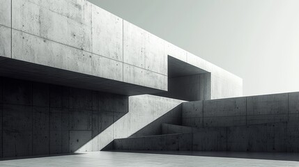 Fototapeta premium Minimalist Architecture Abstract Forms: 3D abstract representations of minimalist architecture