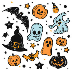halloween icons set