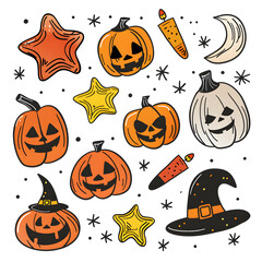 halloween icons set