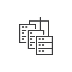 Big Data Servers line icon