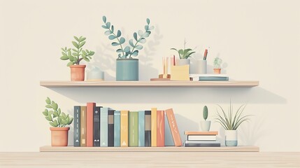 Fototapeta premium Minimalist Lifestyle Simplicity: An illustration depicting a minimalist lifestyle